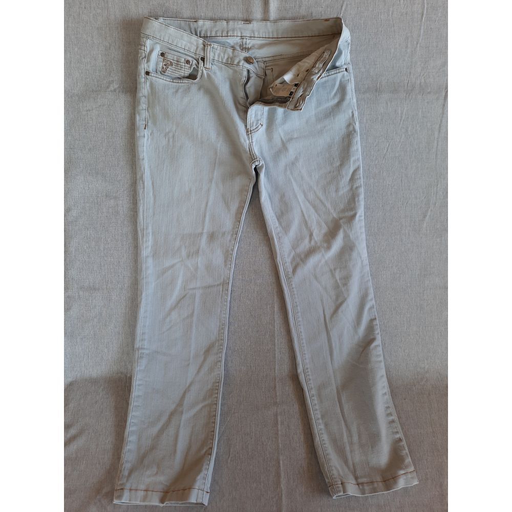 Versace Collection Trend Men 34 Pockets Slim Straight White‎ Denim Jeans